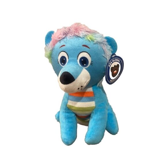 A&A GLOBAL INDUSTRIES PLUSH STUFFED ANIMAL | BLUE LION WITH PINK FUR - Picture 1 of 8